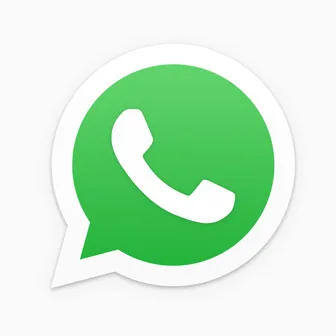 WhatsApp-Logo mit weißem Telefonhörer in grüner Sprechblase auf weißem Hintergrund.