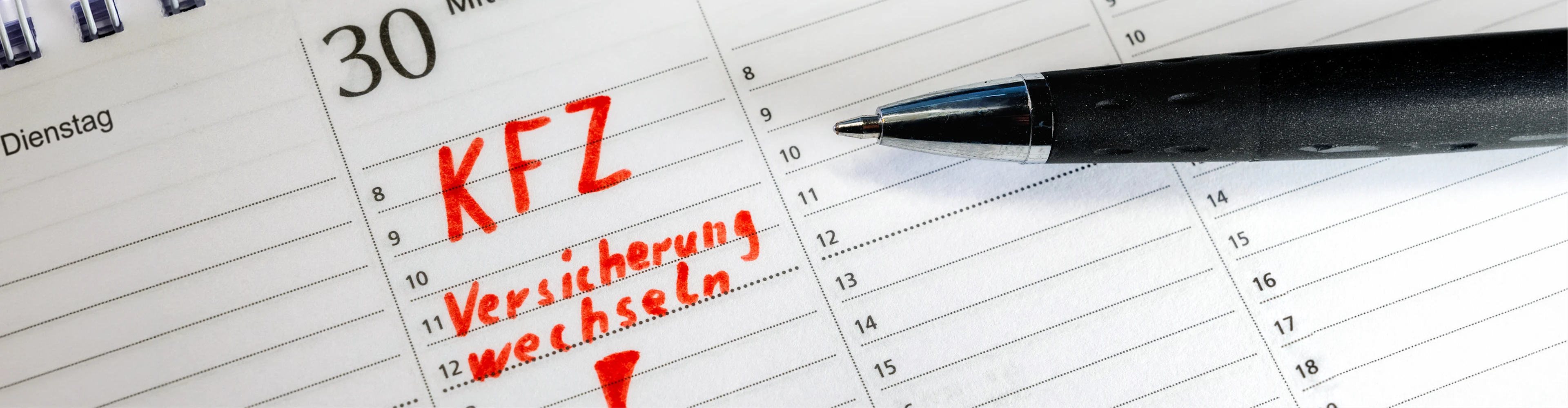 Ratgeber Hero Bild: Kalender Kfz Versicherung wecheln