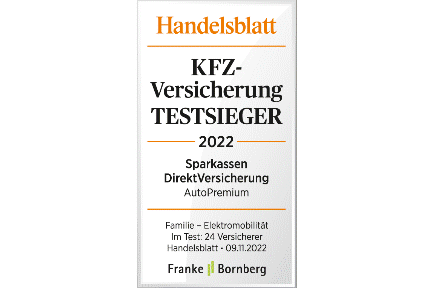 Auszeichnung für die Sparkassen Direktversicherung in der Kategorie Kfz Premium Tarif vom Handelsblatt..
