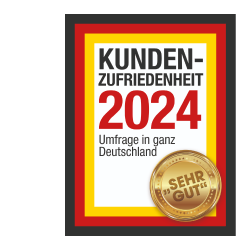 Auszeichnung Kundenzufriedenheit 2024: Note sehr gut.
